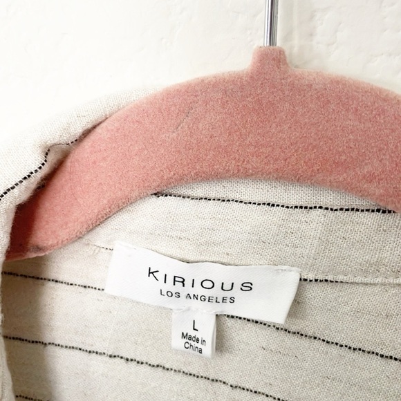 Kirious cream striped button down crop top - Picture 3 of 4